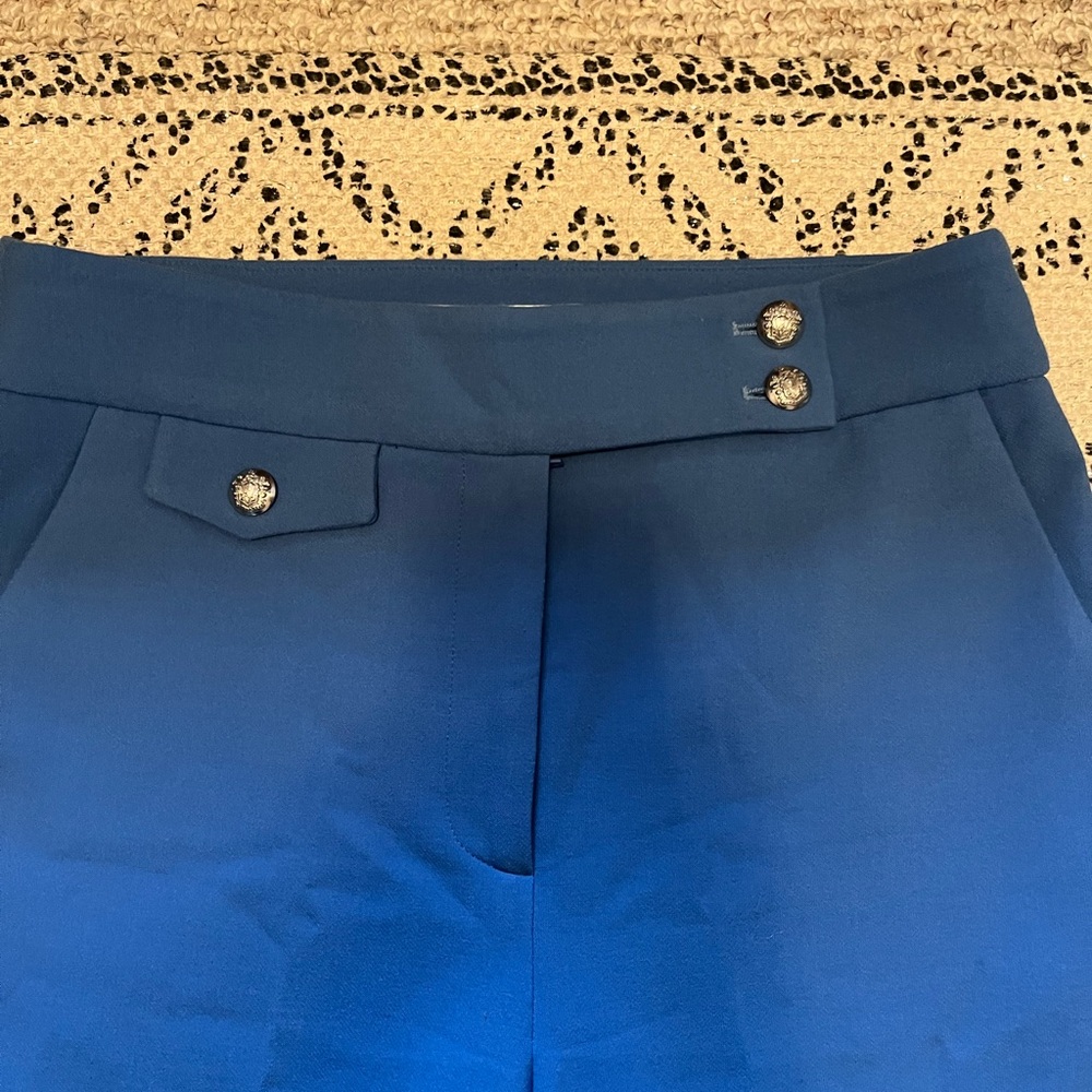 Veronica Beard Renzo Slim-Leg Crop Pants Trousers Bluebell Blue Sz 8 - Picture 4 of 10
